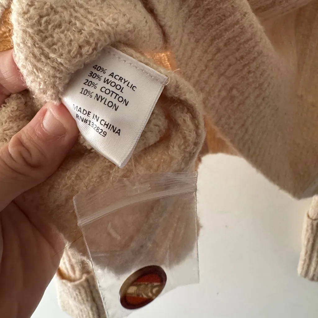 Lovers and Friends Neutral Oat Beige Knit Button Caroline Cardigan Wool Blend - Image 8