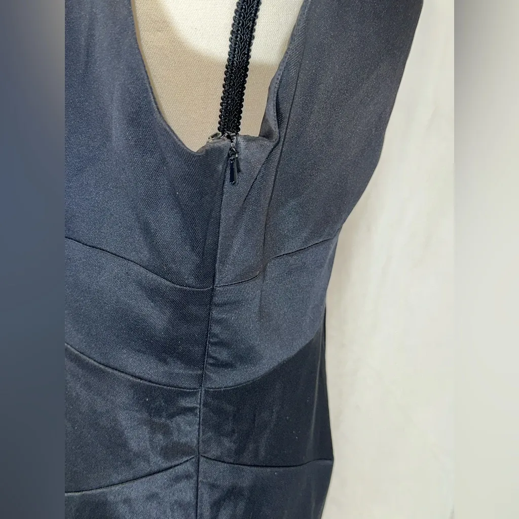 Black Halo • Black Jackie O Asymmetrical Drape Sheath Dress • Size 10 - Image 4