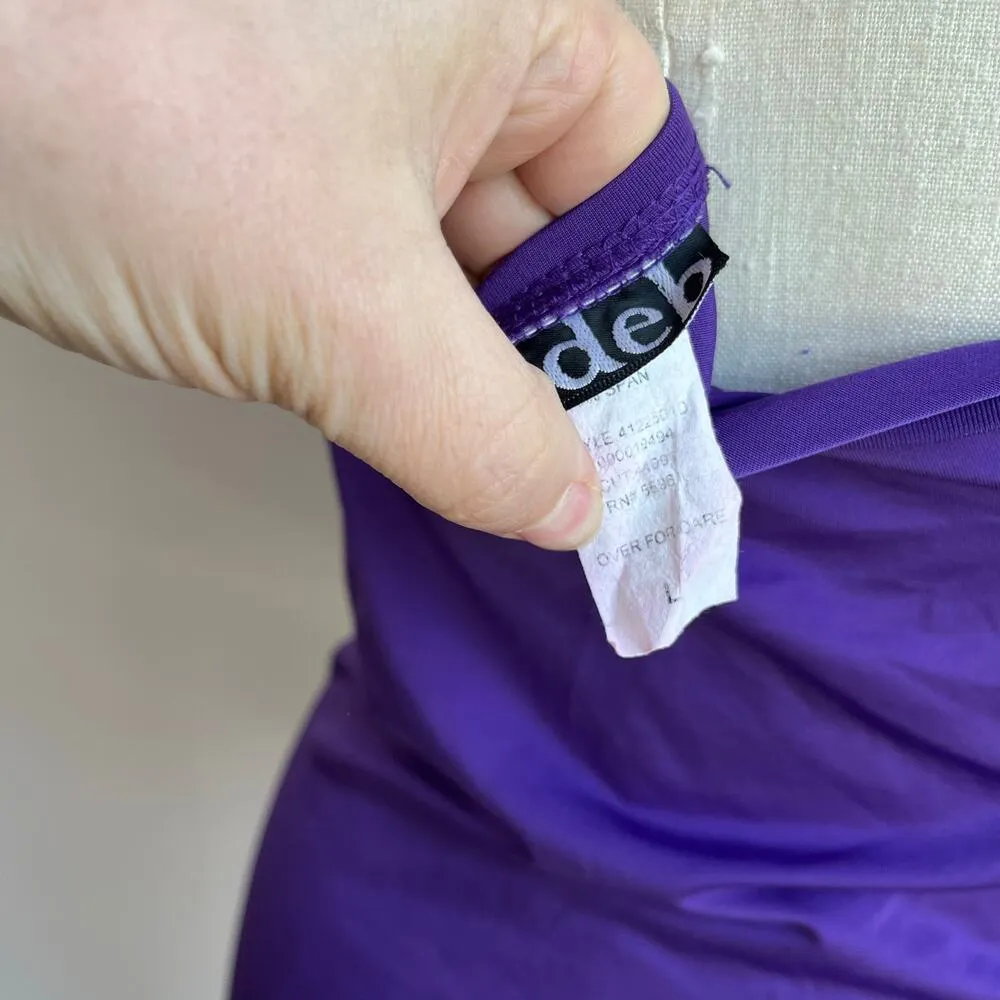 Y2K Vintage DEB Purple Strapless Bejeweled Center Blouse Size Large - Image 6