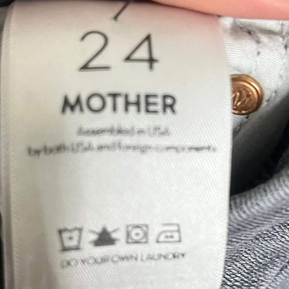 MOTHER Looker Skinny Jeans Miss Moody Women’s Size 24 High Waist Racer Stripe Black - Image 12