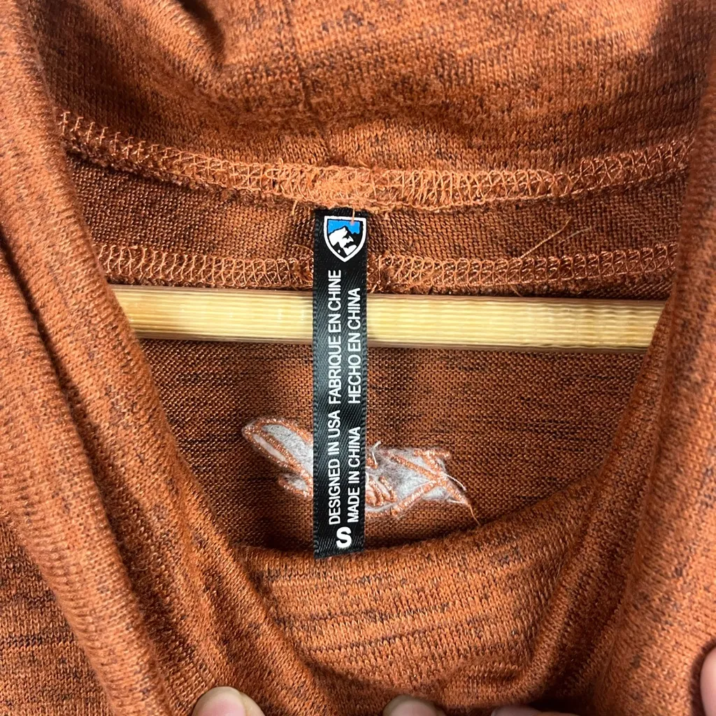 Kuhl orange brown cowl neck long sleeve dress size small - Image 2