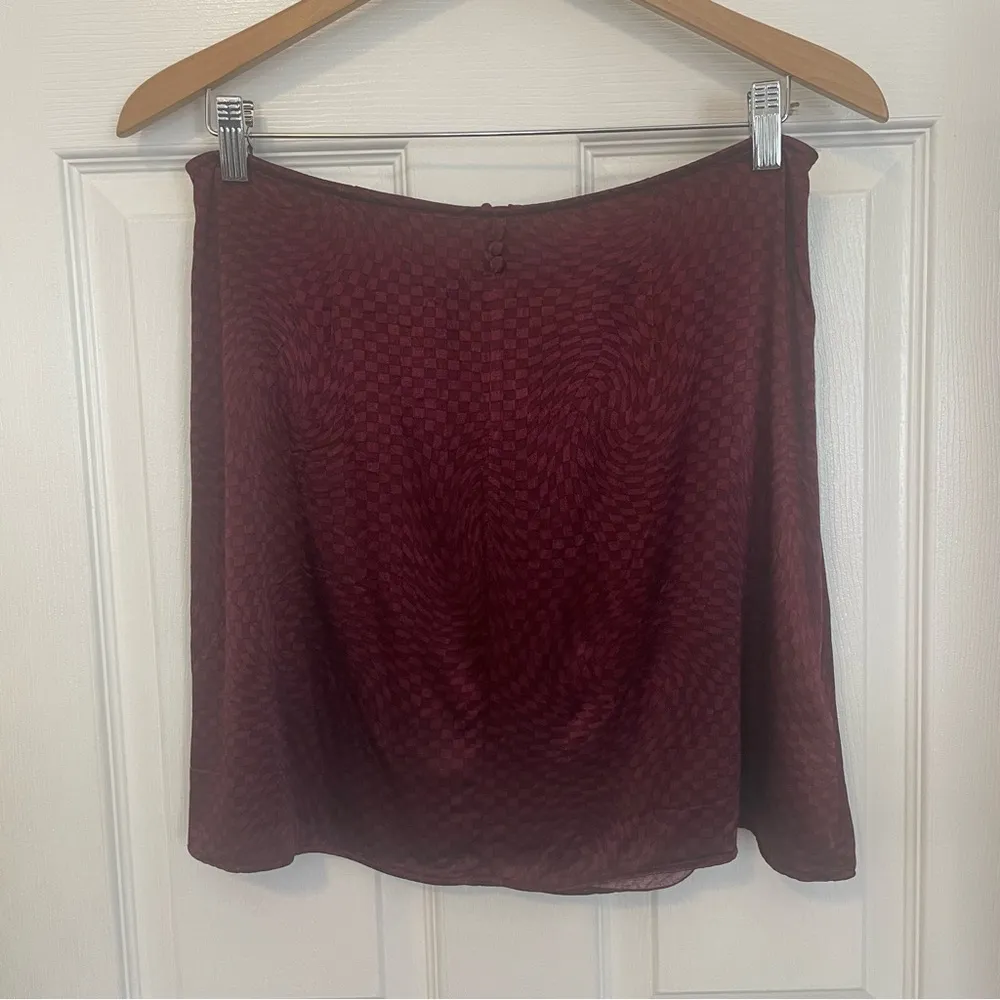 Purple Satin Mini Skirt Tommy Jeans Tommy Hilfiger Maroon Dark Academia - Image 2