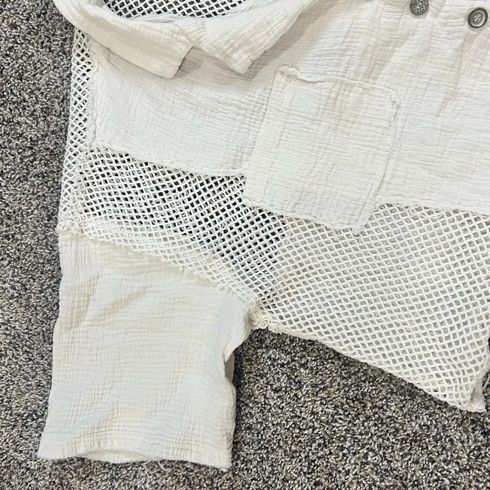 Cropped from the Buckle White Mesh Button-Up Shirt - Image 5