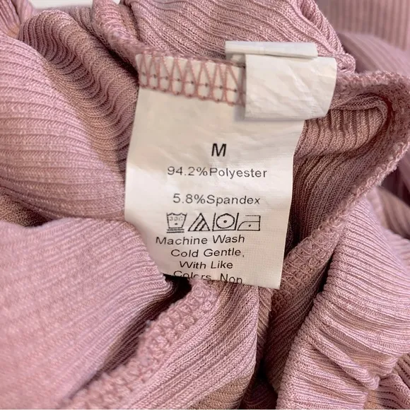 SheIn  Pink‎ Ribbed Lounge Pants Size M - Image 5