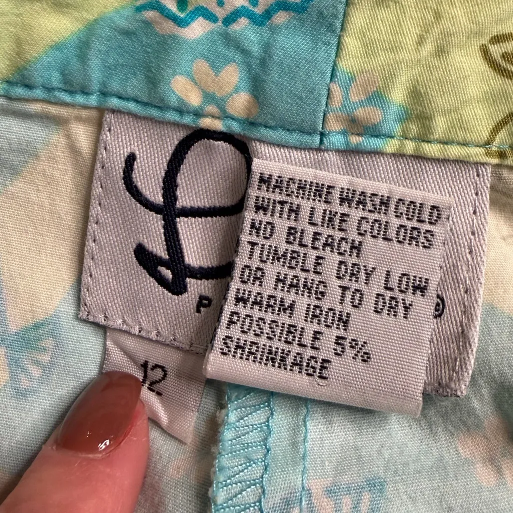 Lilly Pulitzer Printed Cotton Pants Fan Floral Print Size 12 - Image 2