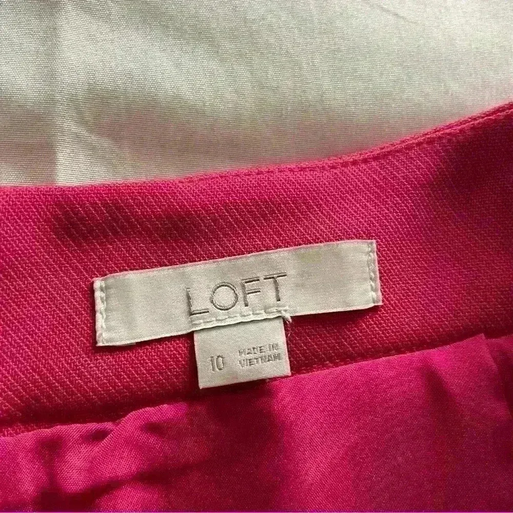 Ann Taylor LOFT Skirt Women’s Size 10 Pink Career Straight Short Lined Pockets - Image 2