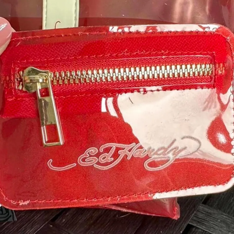 Ed Hardy Red and White Transparent Tote - Image 5
