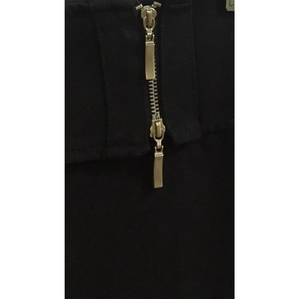 Womens Fashionista Black Wide Leg Dress Pants Trousers with Zipper Detail Size 6 - Image 3