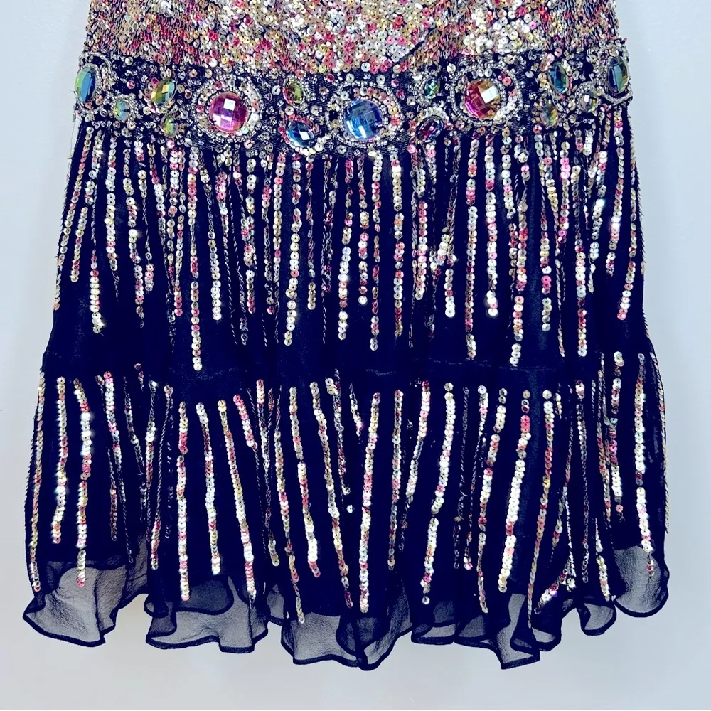 Sherri Hill Strapless Beaded and Sequin Silk Dress Size 4 - Image 5