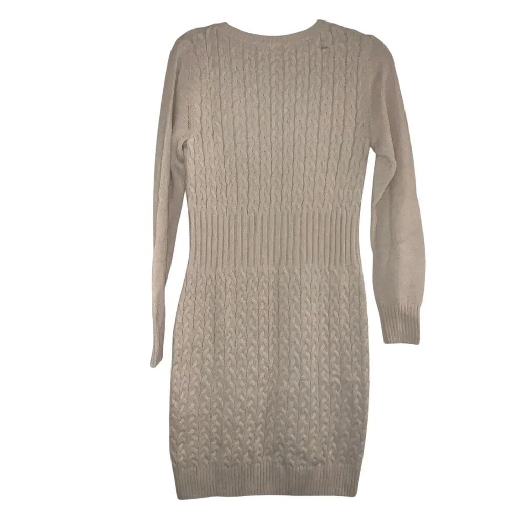 ✨Venus Cable Knit Sweater Sz Medium Cream Dress✨ - Image 9