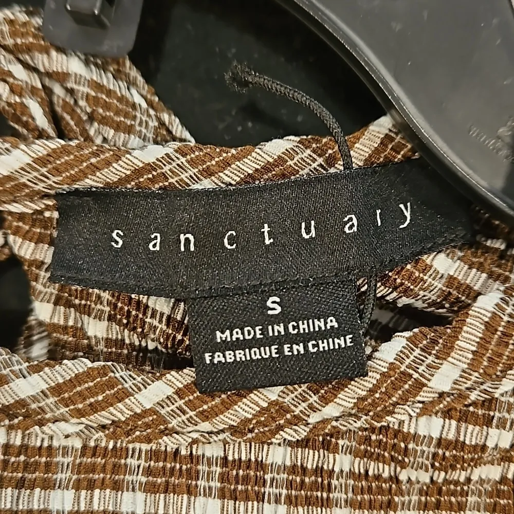 💕SANCTUARY💕 Going West Open Back Gingham Midi Dress ~ Chocolate Gingham S NWOT - Image 14