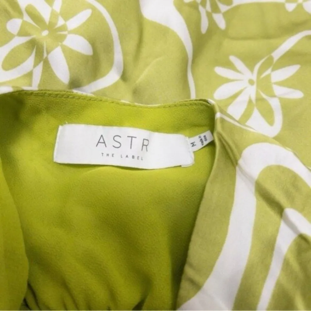 NEW ASTR The Label Quinta Retro Halter Chain Mini Dress M Celery Floral Mabel - Image 5