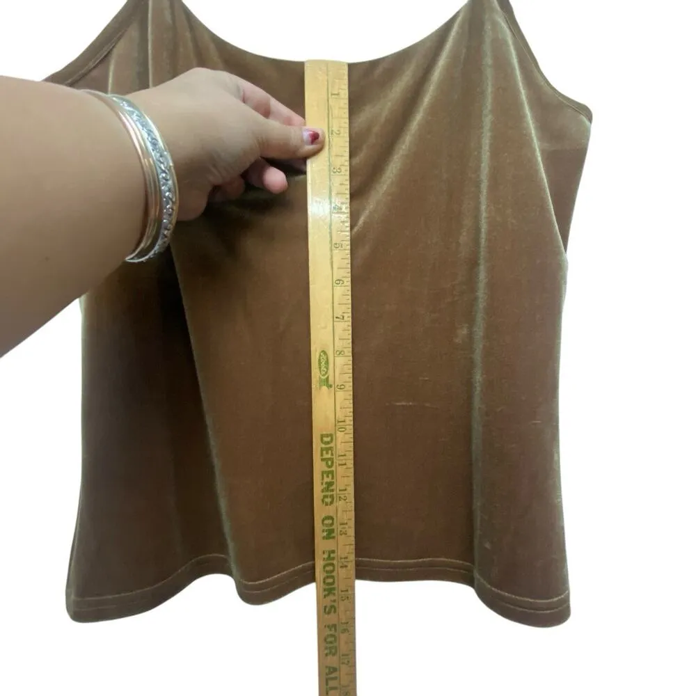 Vintage 90s Y2K Boston Proper Small Tank Top M Velvet Cami Spaghetti Strap - Image 5
