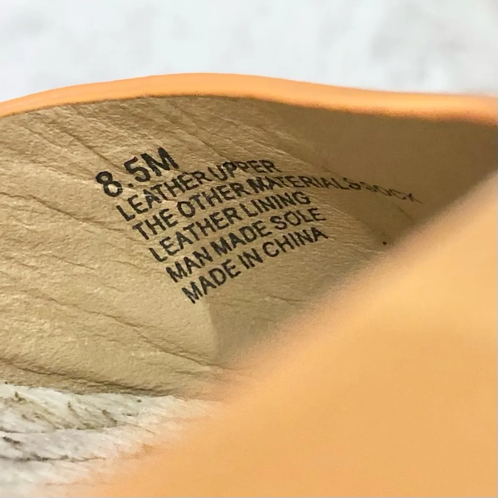 Antonio Melani Cavaaa‎ Leather Espadrille Platform Wedges Pale Peach Tan 7.5 - Image 6