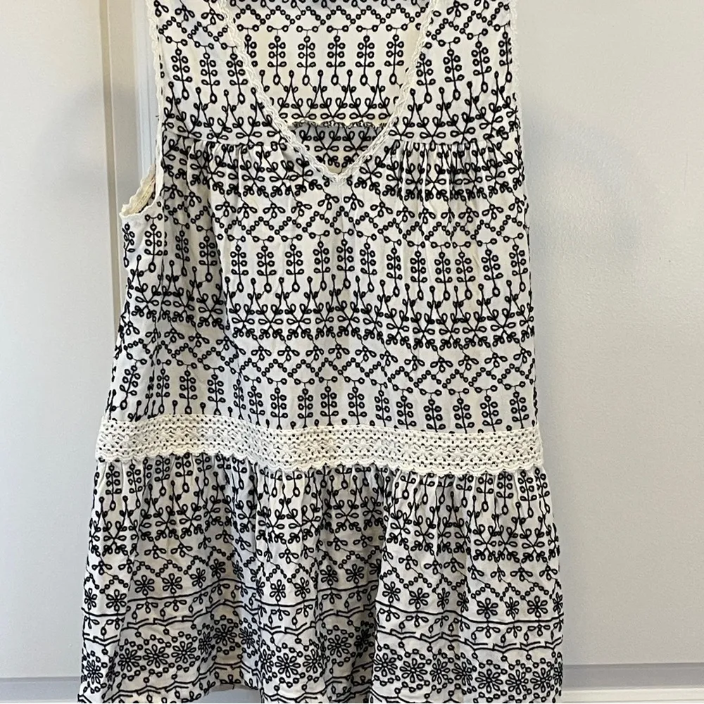 Maeve Embroidery Top - Women Size S - White/Black - Image 3