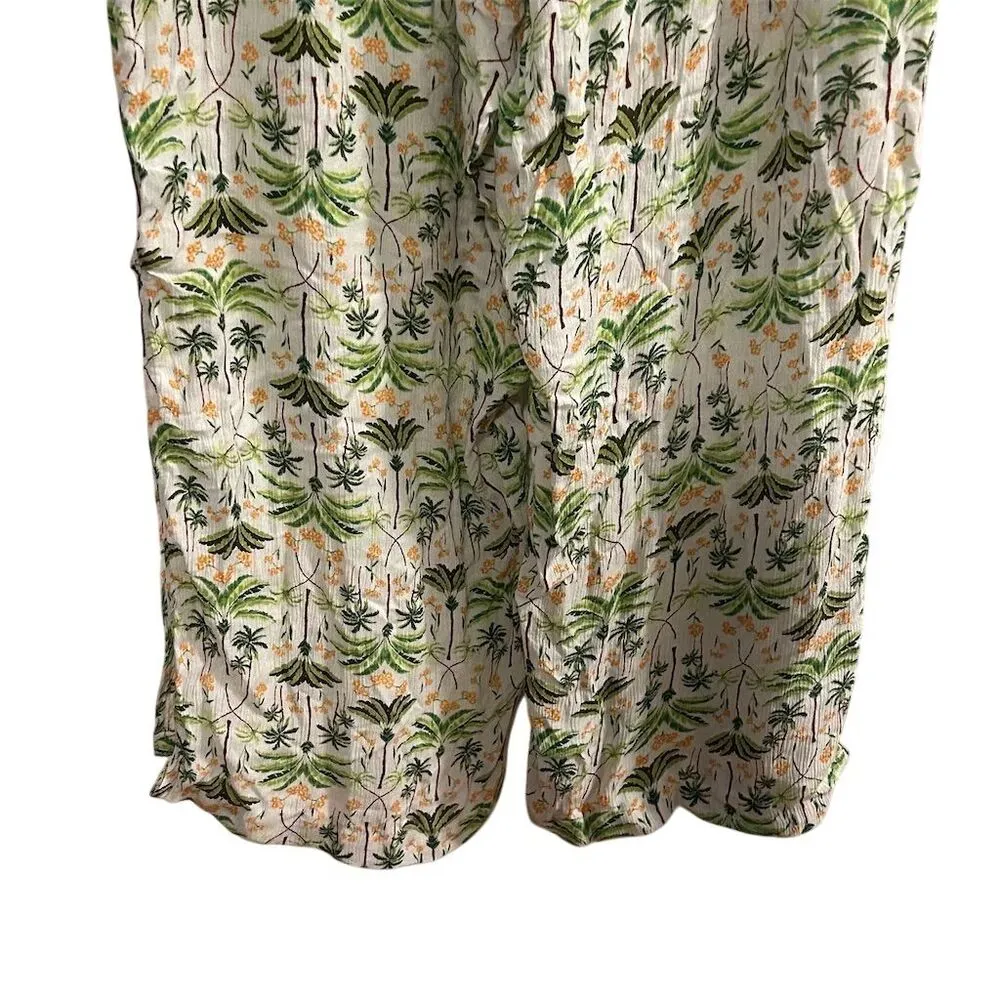 Old Navy Women's XXL Tropical Floral High Waist Wide-Leg Pants Side Slits - Image 11