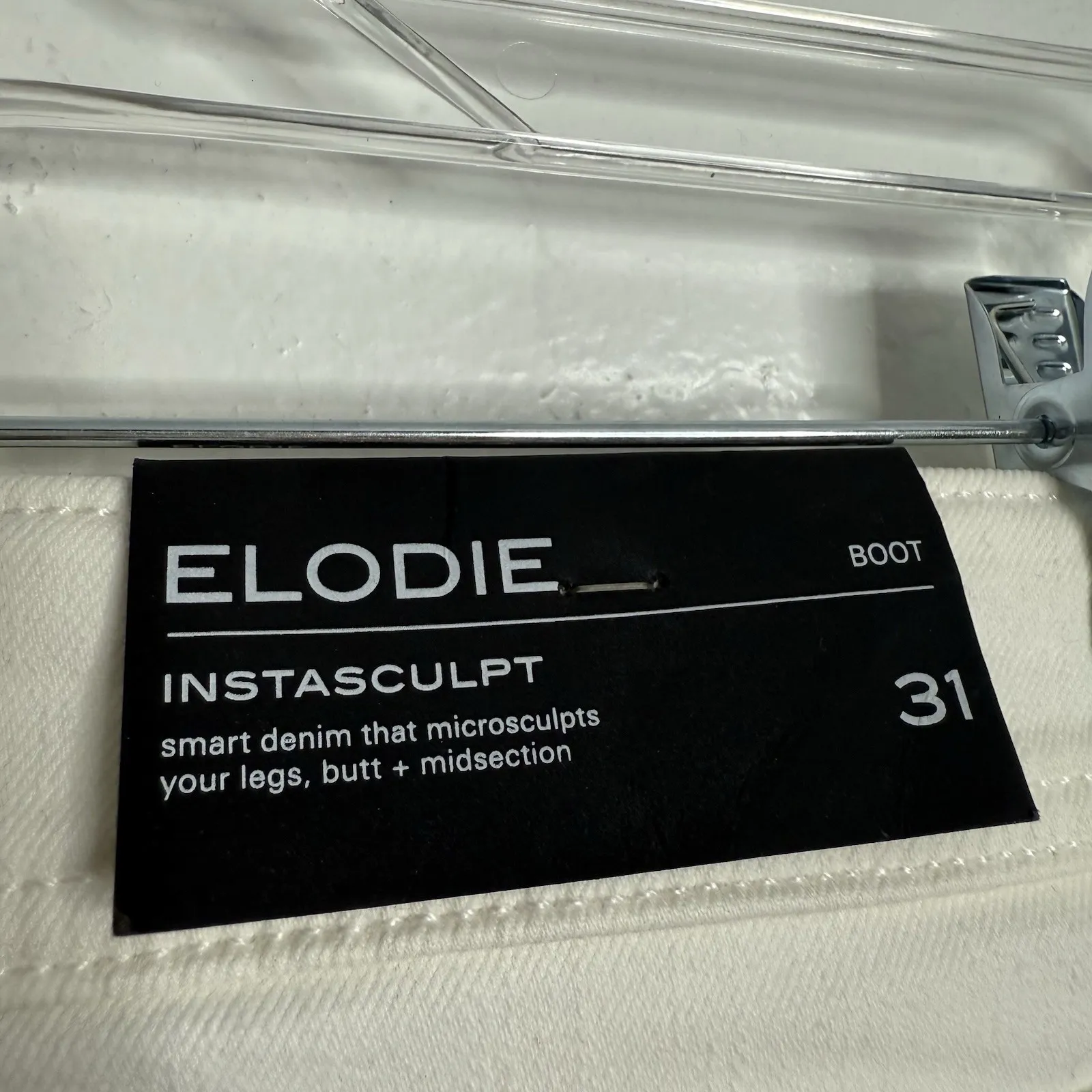 NWT DL1961 Elodie Instasculpt‎ Bootcut Jeans Smart Denim White Size 31 - Image 5