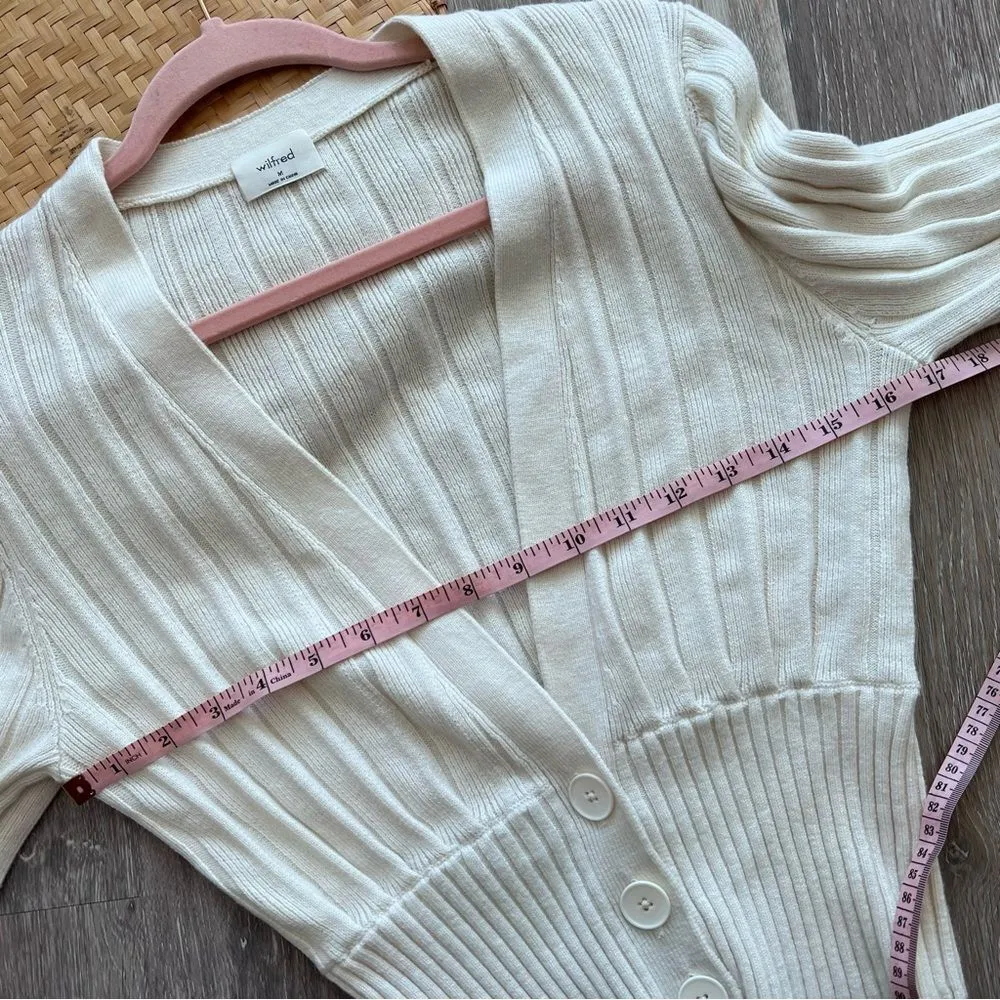 Aritzia‎ Wilfred Thais plunge front cardigan sweater ribbed knit women’s size M - Image 6