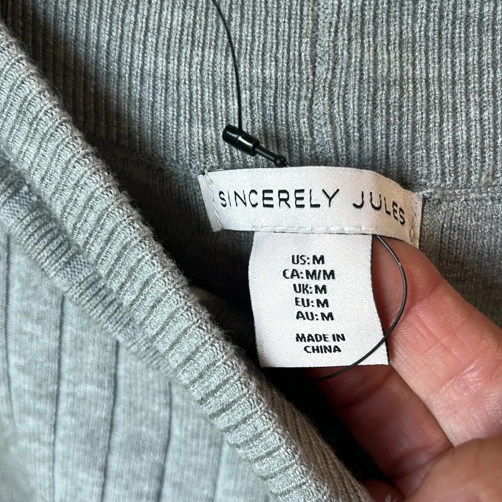 Gray Sweater Pants Comfy Ribbed New Size M - Image 8