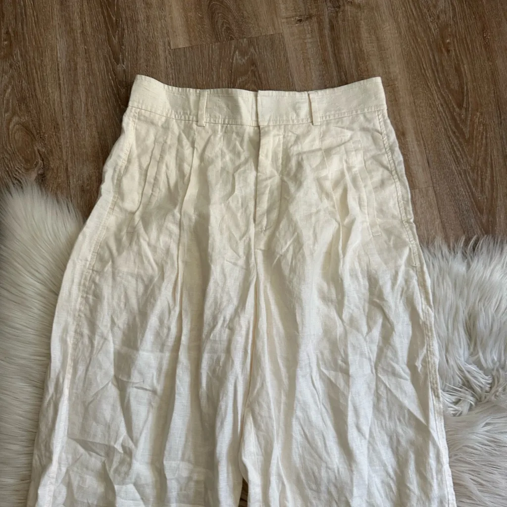 EVERLANE The Linen Way High Drape Pant In Bone - Image 7