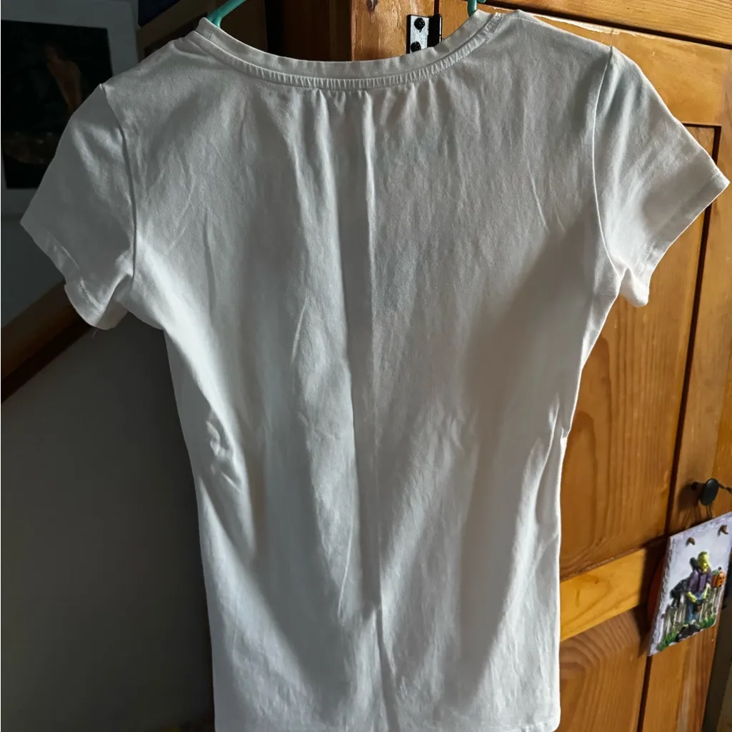 Emporio Armani White Tee with Embroidered Logo - Image 3