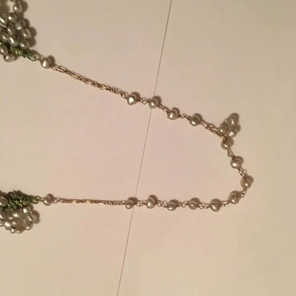 Hand Made Beaded Costume Jewelry Necklace Faux ? Pearl - Image 8