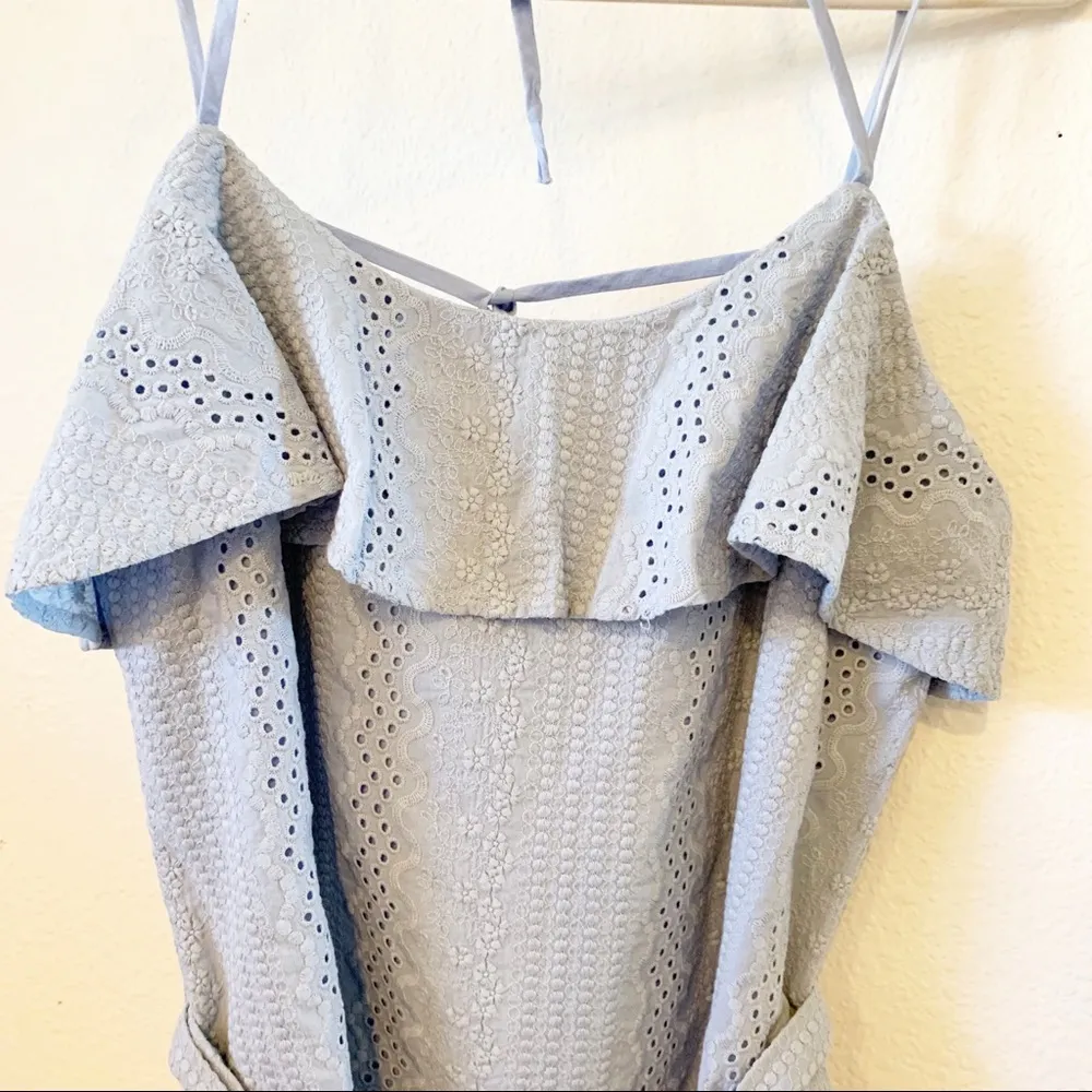 Talori Eyelet Ruffled Mini Dress Gray - Image 2