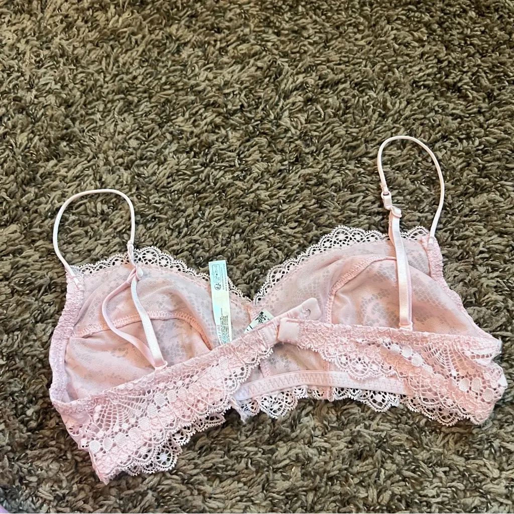 Free People Delicate Pink Lace Bralette - Image 3