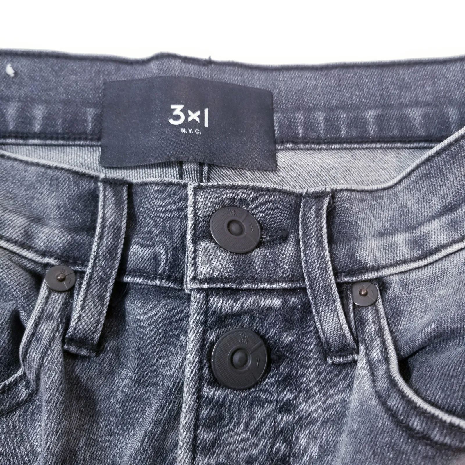 3 x 1 NYC High Waisted Button Fly Bootcut Denim - Image 3
