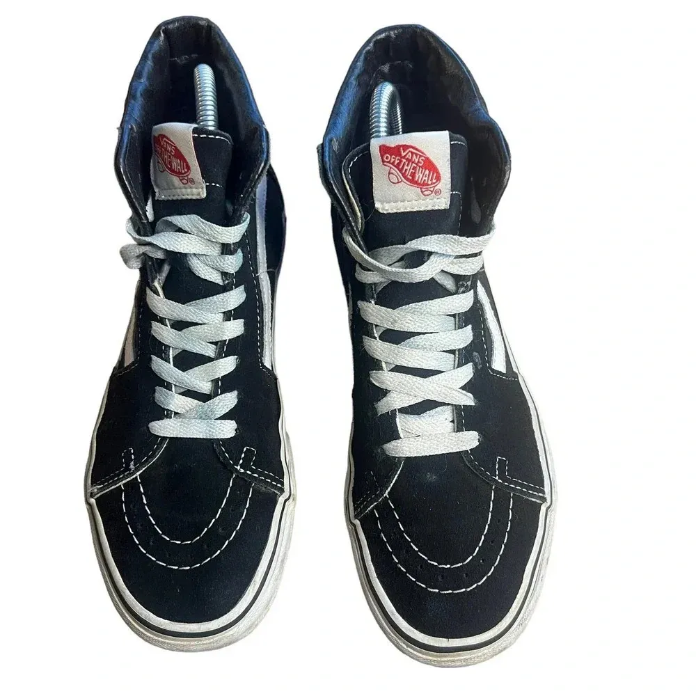 Vans Sk8-Hi Black Suede High Top Rose Embroidered Unisex‎ Sneakers M6.5 / W8.0 - Image 4