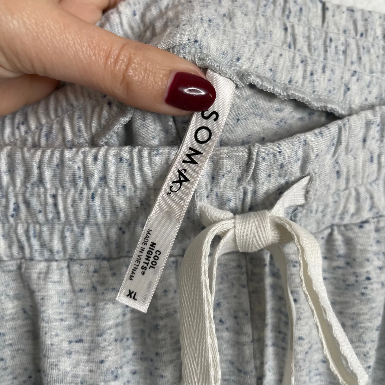 Soma Cool Nights Lounge Shorts Womens XL Blue Speckled Drawstring Pockets - Image 3