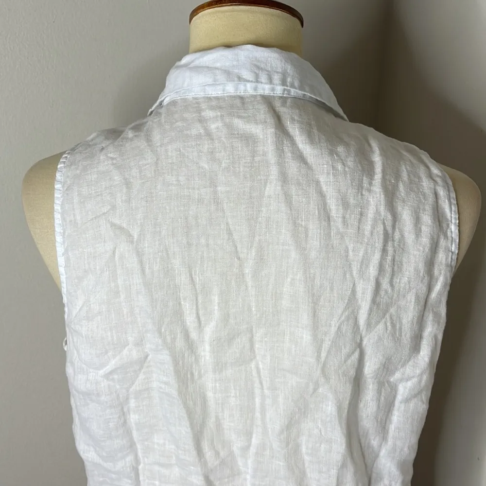 Equipment‎ 100% linen sleeveless button down size M - Image 8