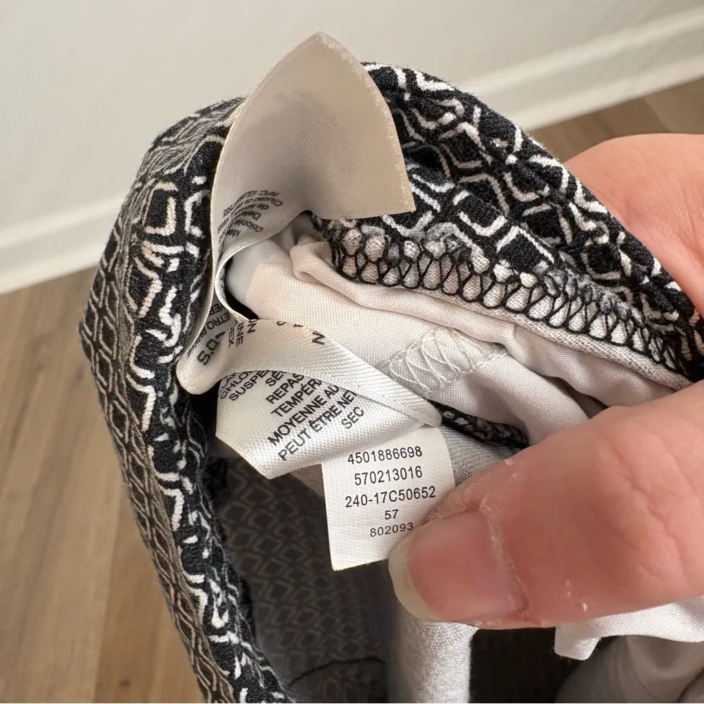 Chicos so slimming Brigitte Dot Grid Ankle pull on Pants black‎ white size 1.5 - Image 7