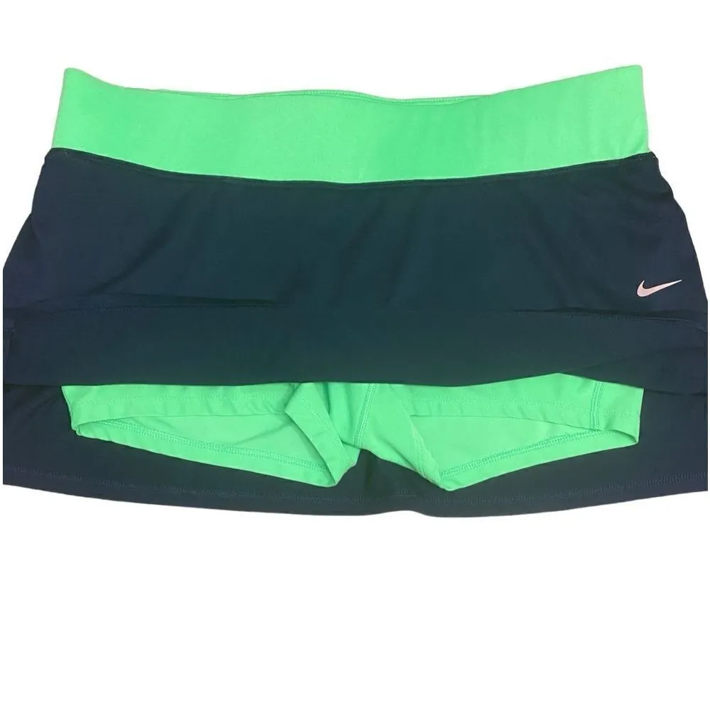 Nike Dri-Fit Navy and Lime Green Skort - Image 2