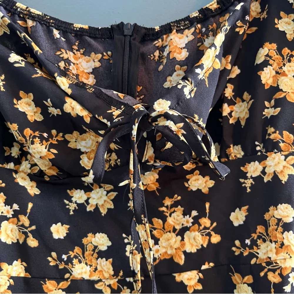 Culola Bohemian Floral Tie Up Slit Dress Size L - Image 11