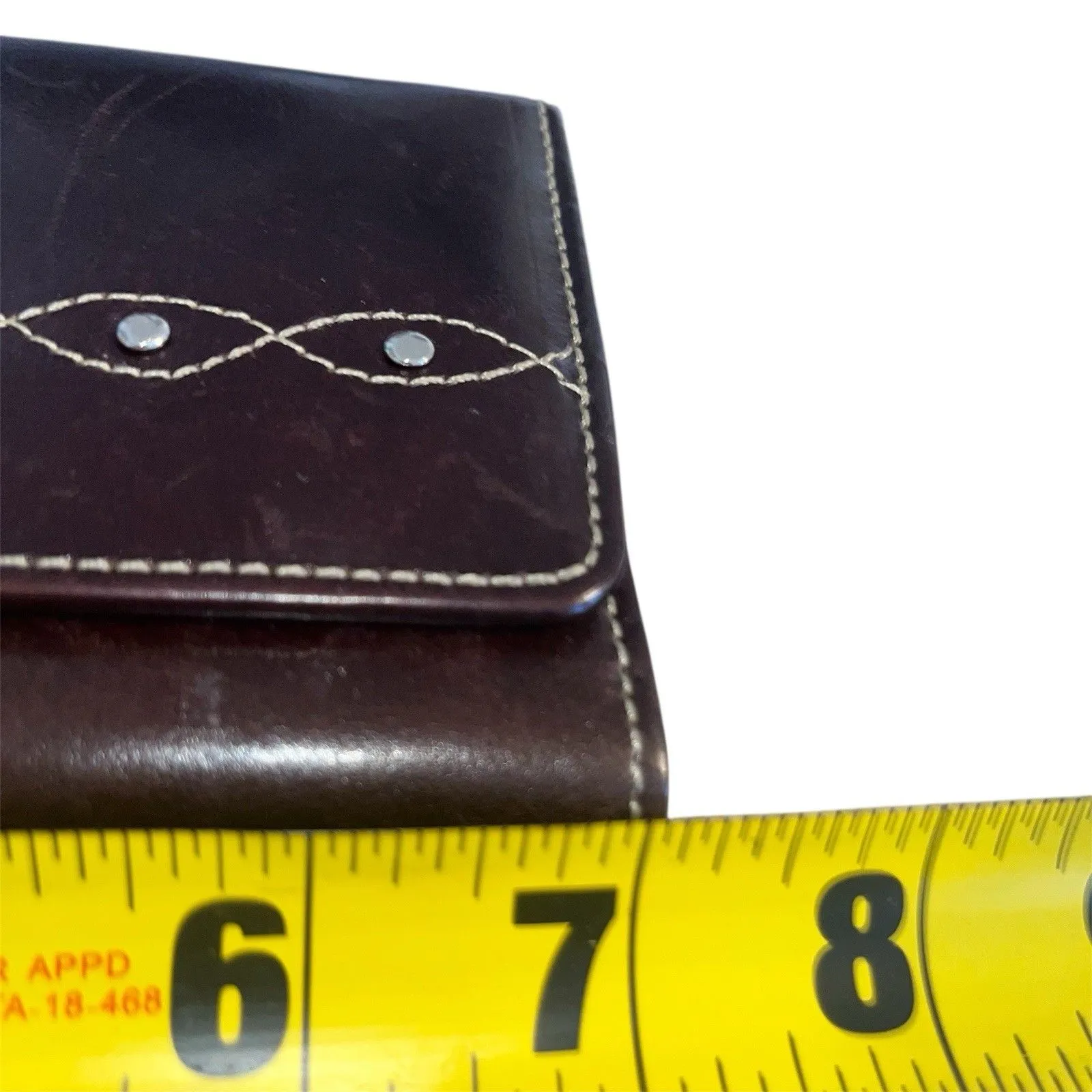 Pardo & Negro Genuine Leather Women's Wallet Brown with Turquoise Organizer GUC - Image 15