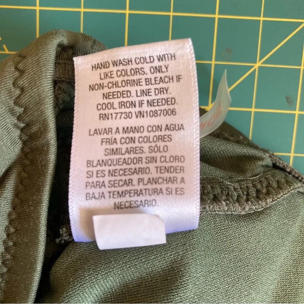 Shade & Shore Olive Green One Piece Swimsuit w/ Side Cut Outs Size M - Image 6