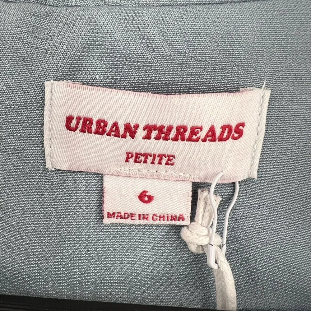 Urban Threads Petite Blue Tie Waist Blazer Size 6P New - Image 5