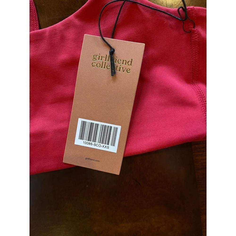 Girlfriend Collective Red Juliet Strappy Criss‎ Cross Back Sports Bra XXS - Image 11