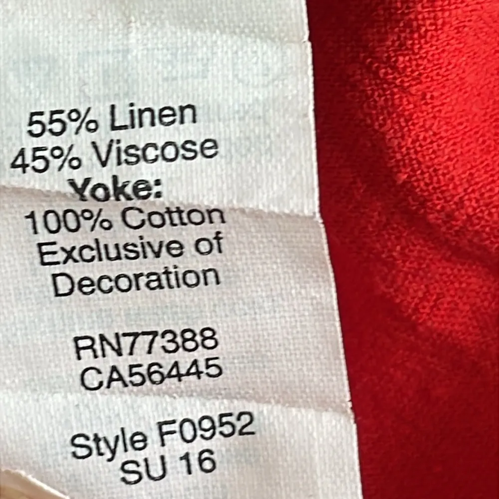 Madewell Daybreak Eyelet Linen
Orange Red Mini Long Sleeve Dress - Image 8