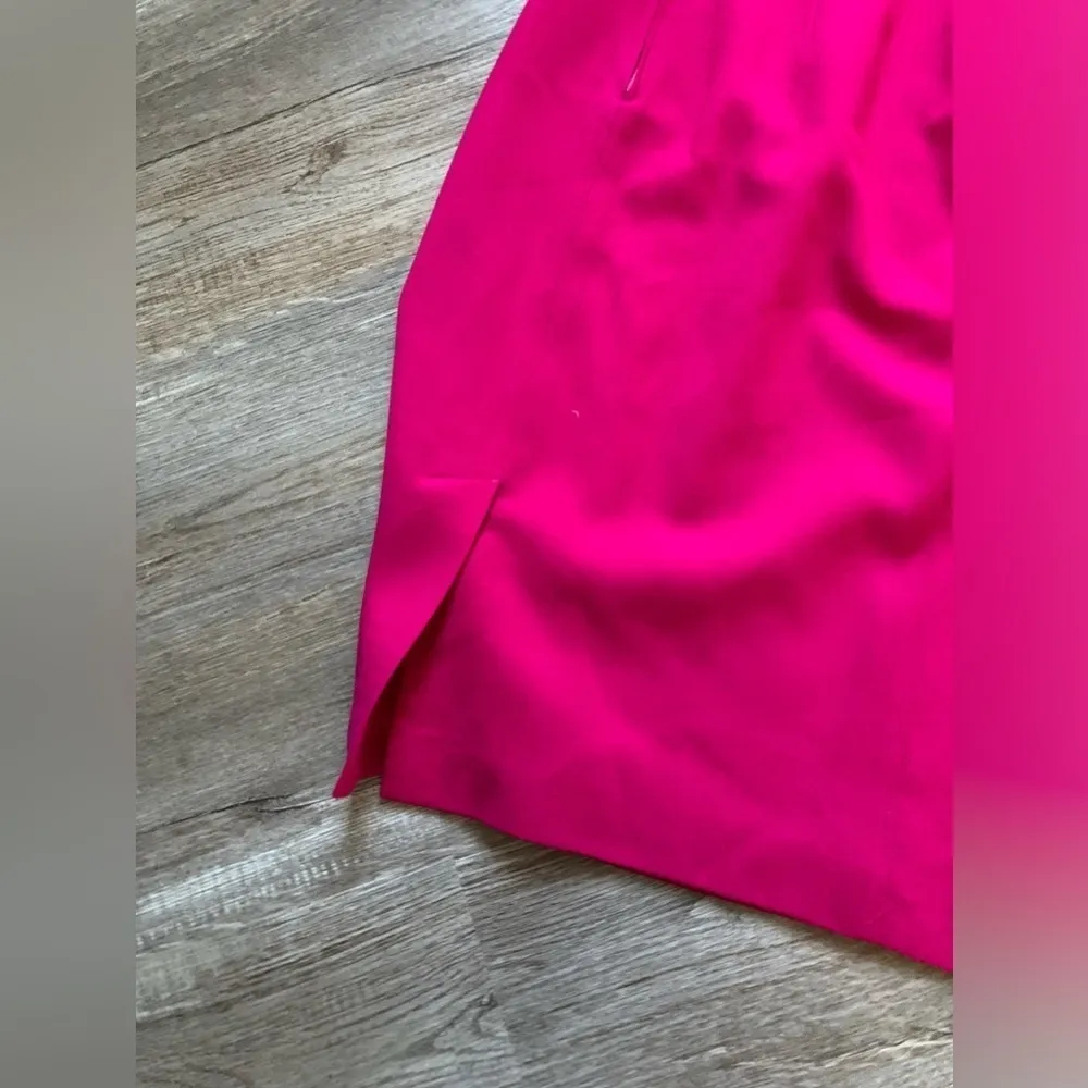 VTG Oleg Cassini Blazer Suit Wool Set Skirt Magenta Fuschia Pink Size 10 S M - Image 9