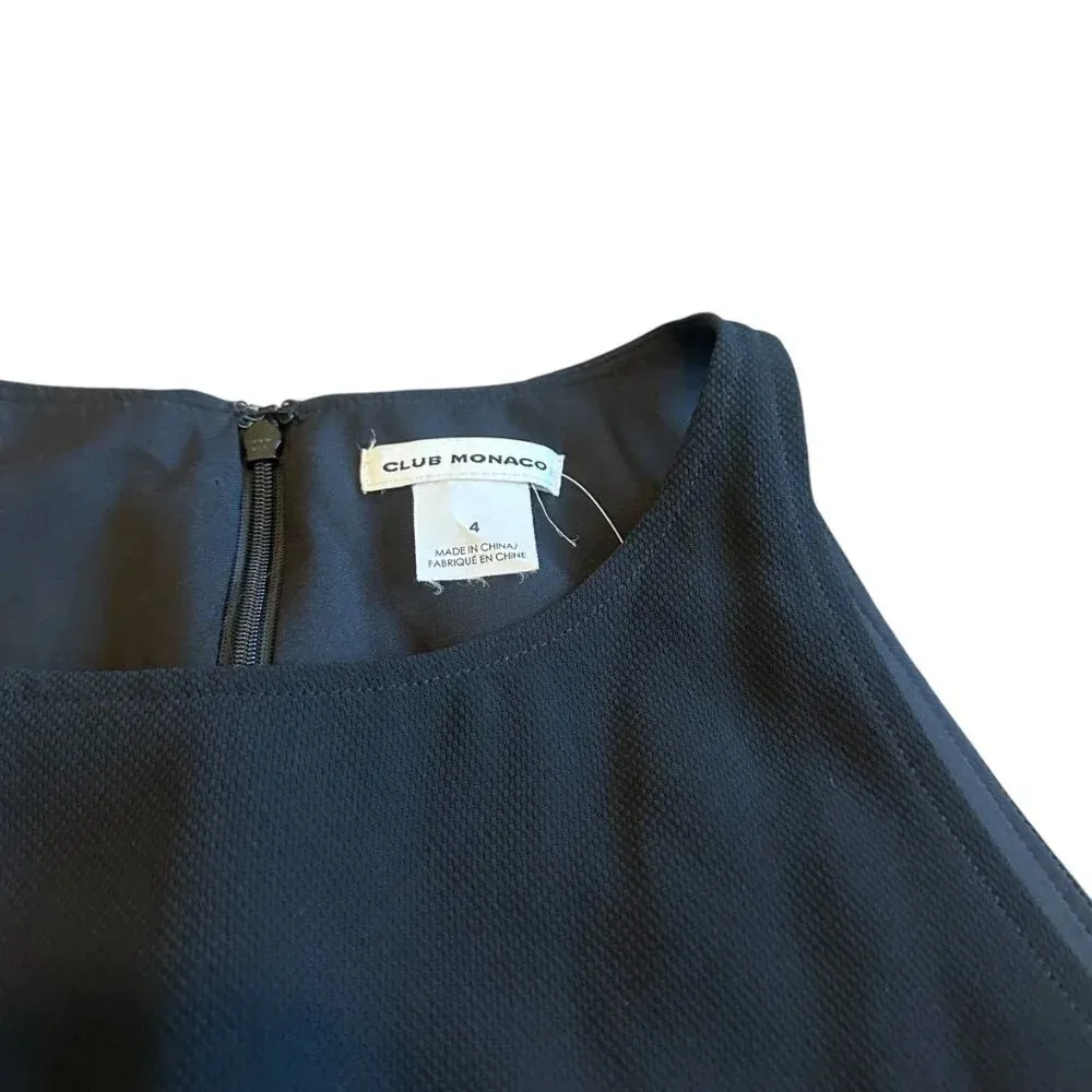 Club Monaco Taye Black Romper Sleeveless Shorts w/ Belt Size 4 Women's NWT - Image 4