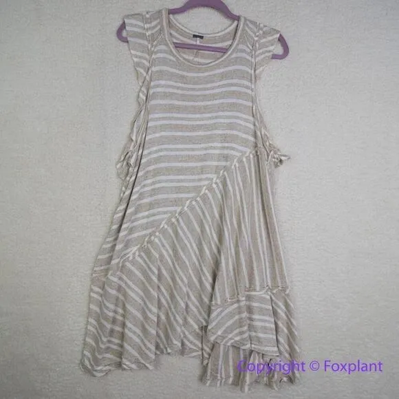 New! Free People Between‎ The Lines Tunic Top dress Beige , size M - Image 3