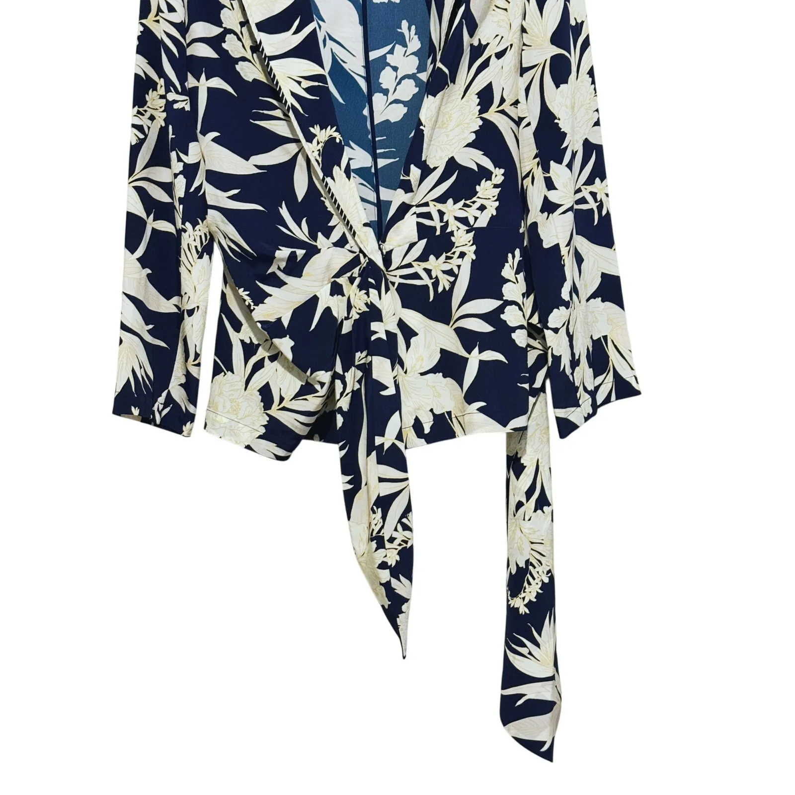 Christy Lynn Laiken Coastal Luxury Snap Front Floral Blazer XS Resort Old Money - Image 12