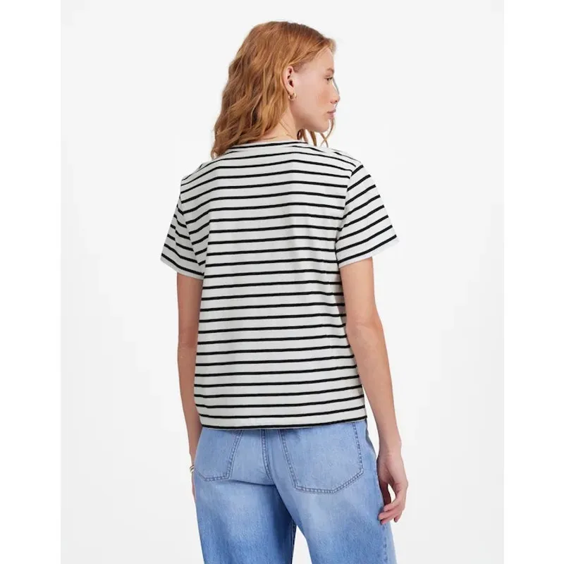 NWT Madewell The Perfect Crewneck Tee in Allday Jersey Black White Stripe Size M - Image 2