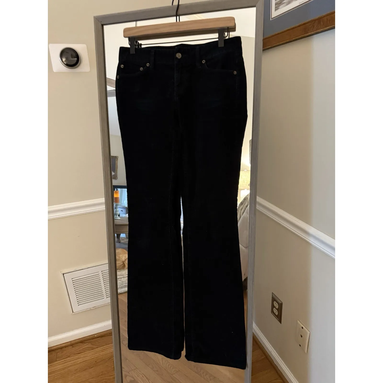 Talbots Womens Classic Fit‎ Boot Cut Corduroy Pants Black Stretch Size 2 Tall - Image 2