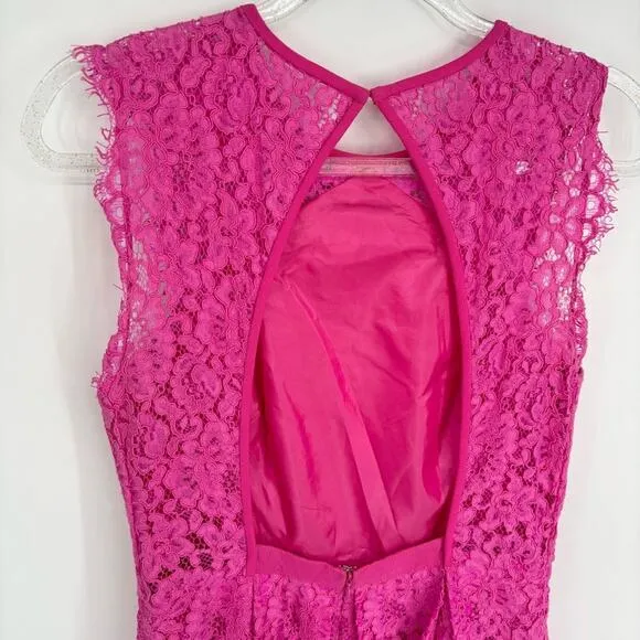 Shoshanna‎ Paris Dress Size 6 Fuchsia Bright Party Babydoll - Image 8
