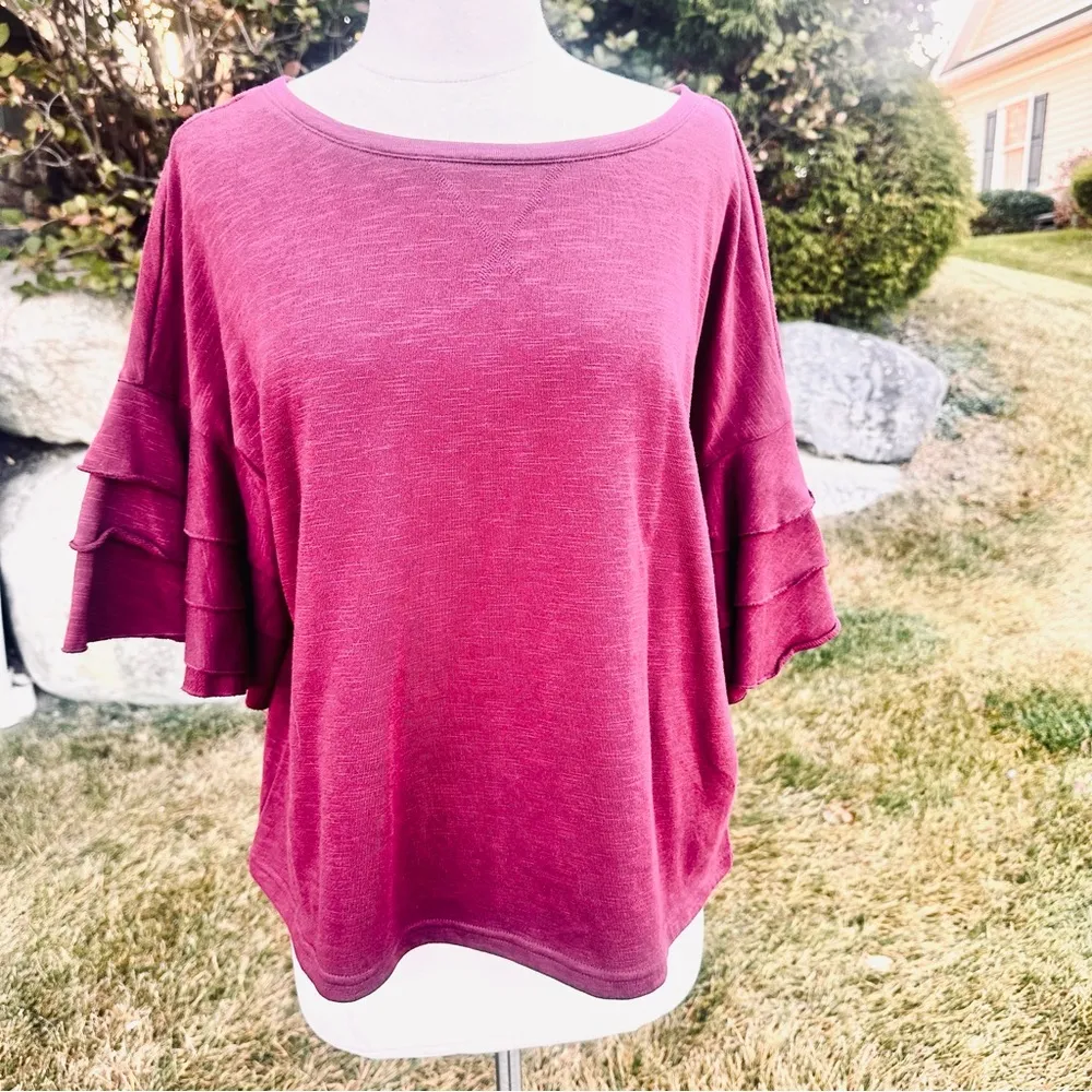 a.n.a A New Approach Deep Ruby Petite Top - Image 5