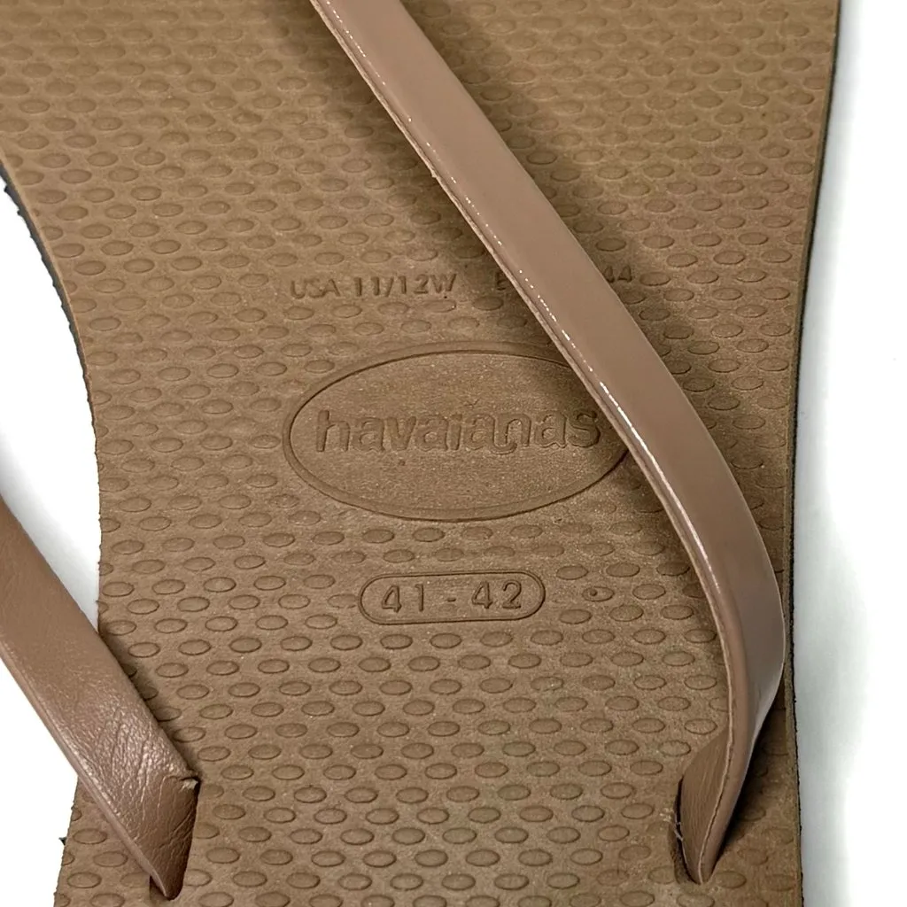 Havianas You Metallic Nude Flip Flop Thong Size 41/42 (11-12) NWOB - Image 6