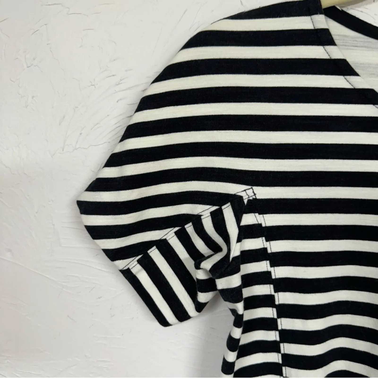 J Crew Black White Striped Short Sleeve Shift Dress Womens XS Preppy Academia - Image 8